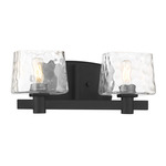 Drysdale Bathroom Vanity Light - Coal / Clear Hammered