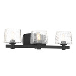 Drysdale Bathroom Vanity Light - Coal / Clear Hammered