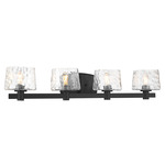 Drysdale Bathroom Vanity Light - Coal / Clear Hammered
