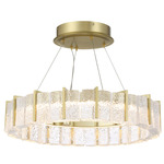Sevryn Semi Flush Ceiling Light - Soft Brass / Clear