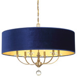 Van Noord Pendant - Aged Brass / Blue Velvet