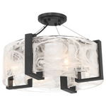 Cloud Break Semi Flush Ceiling Light - Coal / Cloud