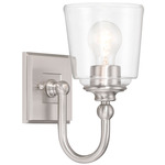 Antonia Wall Sconce - Brushed Nickel / Clear