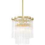Azura Mini Pendant - Heirloom Brass / Clear