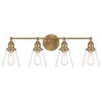 Barwell Bathroom Vanity Light - Aged Brass / Clear