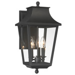 Altimeter Outdoor Wall Sconce - Black / Clear