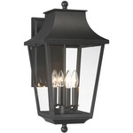 Altimeter Outdoor Wall Sconce - Black / Clear