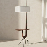 Giraffe Tablet Floor Lamp - French Walnut / White
