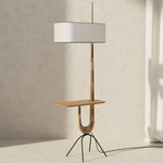 Giraffe Tablet Floor Lamp - Natural Oak / White