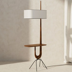 Giraffe Tablet Floor Lamp - Vintage Oak / White