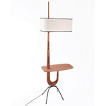 Giraffe Tablet Floor Lamp - Natural Mahogany / White
