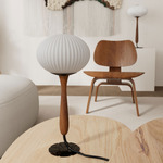 Opulus Table Lamp - Vintage Oak / White