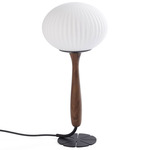 Opulus Table Lamp - French Walnut / White