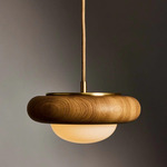Humboldt 01 Wooden Pendant - Unlacquered Brass / White Oak