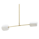 Equi Linear Chandelier - Brushed Brass / White