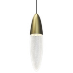Sultana Pendant - Satin Brass / Clear Seeded