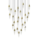 Sultana Multi Light Pendant - Satin Brass / Clear Seeded