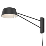 Ray Swing Arm Plug-In Wall Sconce - Satin Black