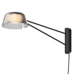 Ray Swing Arm Plug-In Wall Sconce - Satin Black