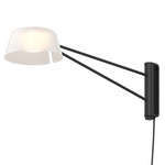 Ray Swing Arm Plug-In Wall Sconce - Satin Black