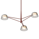 Ray Round Chandelier - Oxide Red