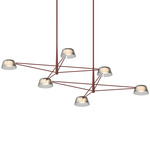Ray Rectangular Chandelier - Oxide Red