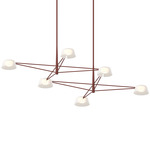 Ray Rectangular Chandelier - Oxide Red