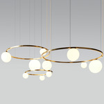Bounce Pendant - Brushed Brass / Opal