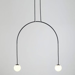 Bow I Sphere Pendant - Black / White