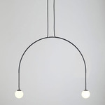 Bow I Sphere Pendant - Black / White