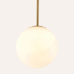 Gisele Pendant with 4 Inch Canopy - Brushed Brass / White