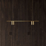 Twins Lines Pendant - Brushed Brass