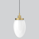 Como Pendant - Antique Brass / White
