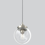 Echo Pendant - Satin Nickel / Clear