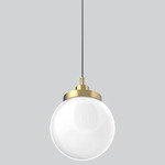 Echo Pendant - Antique Brass / White