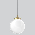 Echo Pendant - Antique Brass / White