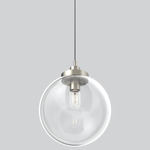 Echo Pendant - Satin Nickel / Clear