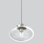 Mono Pendant - Satin Nickel / Clear