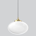 Mono Pendant - Antique Brass / White