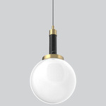 Echo Tall Column Pendant - Antique Brass / Black Marquina / White