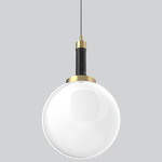 Echo Tall Column Pendant - Antique Brass / Black Marquina / White