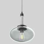 Mono Tall Column Pendant - Matte Black / White Carrara / Smoke