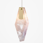 Fragments Pendant - Brushed Gold / White Fragmentglass