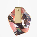 Fragments Pendant - Brushed Gold / Flamingo Mint Fragmentglass