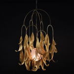 Saule Pendant - Aged Brass / Pink