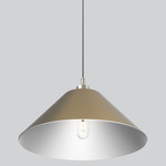 Napa Small Pendant - Satin Nickel / Brass / White
