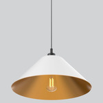 Napa Small Pendant - Matte Black / White / Gold