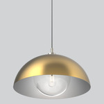 Orleans Glass Pendant - Satin Nickel / Brass / White Lining / Clear Glass