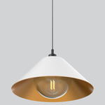 Napa Glass Pendant - Matte Black / White / Gold Lining / Smoke Glass