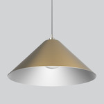 Napa Glass Pendant - Satin Nickel / Brass / White Lining / Clear Glass